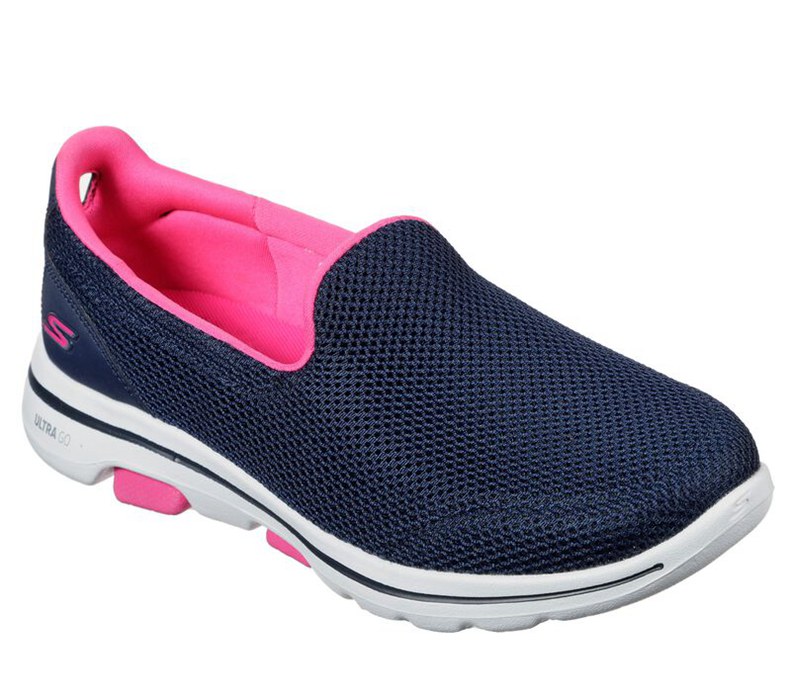 Skechers Dam Marinblå/Rosa Slip On - Gowalk 5 - Fantasy - Sverige (WSGEQ-3904)